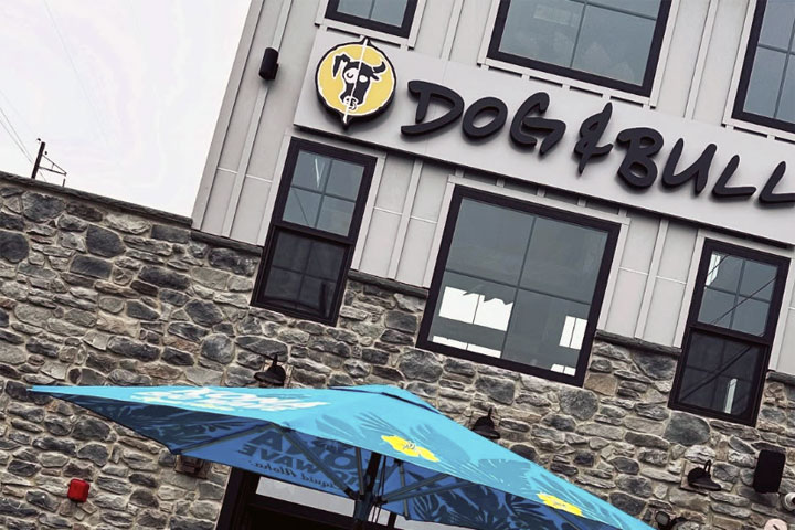 Dog & Bull Taphouse exterior on Bristol Pike - Croydon PA