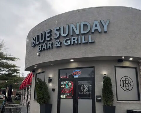 Blue Sunday Bar & Grill modern exterior on Street Road - Bensalem PA