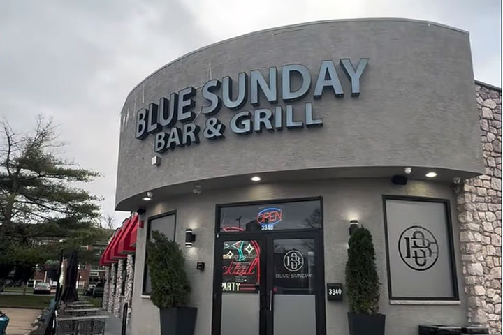 Blue Sunday Bar & Grill modern exterior on Street Road - Bensalem PA