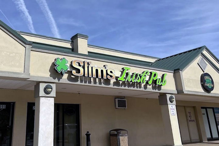 Slim's Irish Pub renovated exterior at Centre Plaza - Bensalem PA