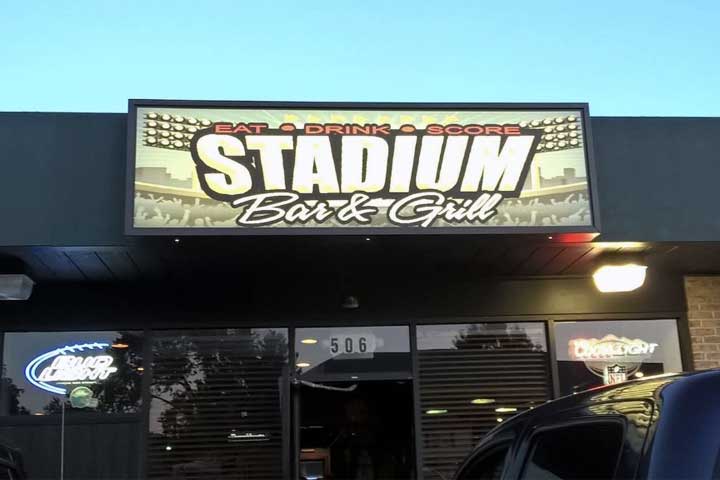 Stadium Bar & Grill exterior and entrance on Hood Boulevard - Fairless Hills PA