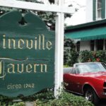 Historic exterior of The Pineville Tavern built in 1742 Bucks County