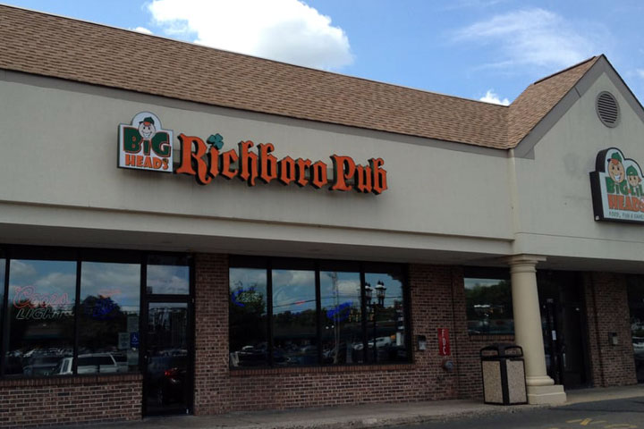 Big Heads Richboro exterior and parking lot - 2nd Street Pike