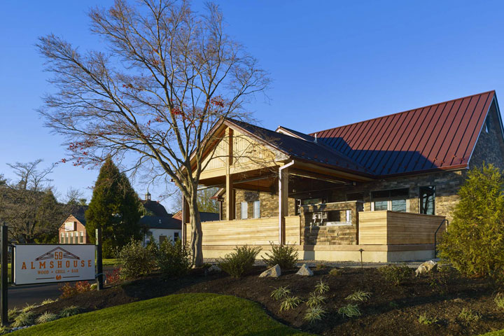 59 Almshouse exterior and modern entrance on Almshouse Road - Richboro PA