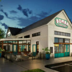 Bomba Tacos Tequila exterior and patio seating in the Village at Newtown PA